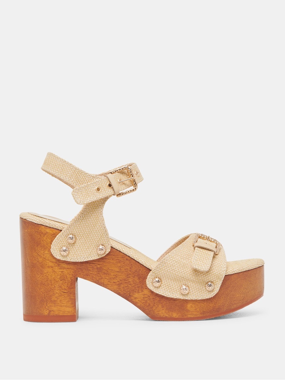 Dolce Vita Cream Platform Sandal with Buckle Accents